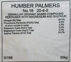Humber Palmers No 18  Fertiliser 25kgs